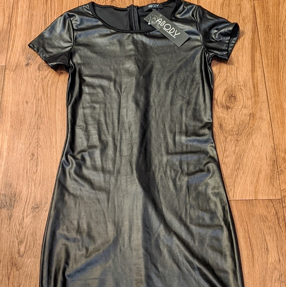 Abody Black Metallic Fitted Dress